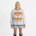 thumbnail image 4 of Women's Gameday Couture Ash Tennessee Volunteers Oversized Fade Route Ringer Stripe Sweatshirt, 4 of 6