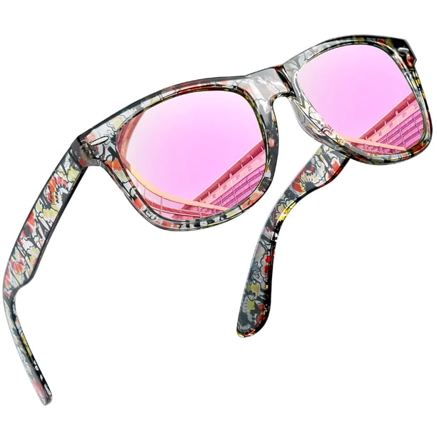 Gafas de sol Joopin Trendy Square Polarizadas UV400 Rosa Espejadas