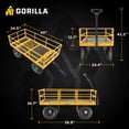 thumbnail image 3 of Gorilla Carts Towable Steel Utility Cart w/ Removable Side Panels, 1200lb Capacity, Yellow, 3 of 7
