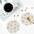 thumbnail image 4 of Vsdgher Gold Snowflake Print Leather Coasters for Drinks, Durable Drink Coasters 4 Set for Tabletop Protection, Luxurious Home Décor and Housewarming Gift-Octagon, 4 of 6