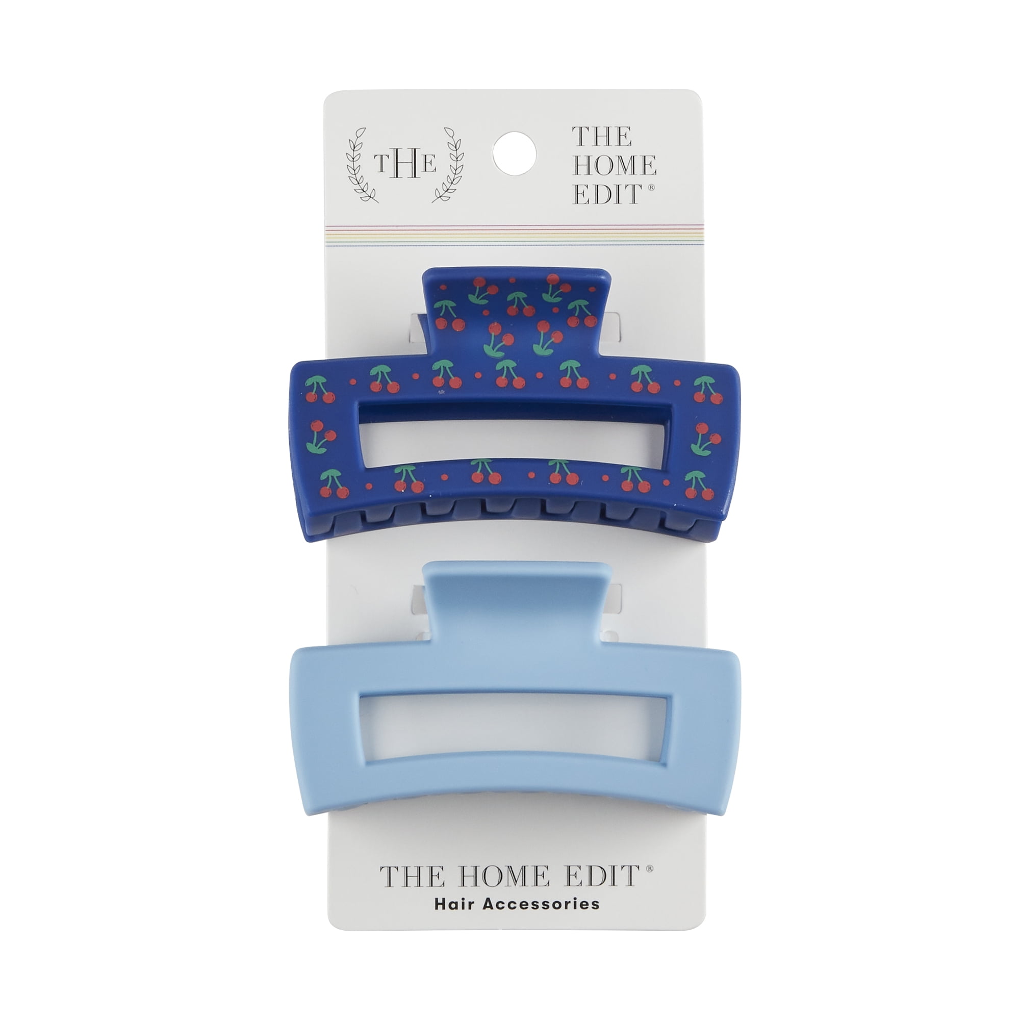The Home Edit Claw Clips in Light Blue and Cherry Print, 2ct