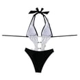 thumbnail image 3 of Traje de baño de 2 piezas para mujer, trajes de baño para mujer, bikini de dos piezas con espalda descubierta y vendaje, conjunto de ropa de playa para mujer, 3 of 4