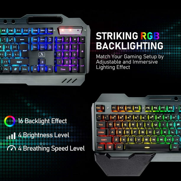 Wireless Gaming Keyboard and Mouse with Rainbow 16RGB Backlit