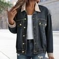 thumbnail image 2 of iHPH7 Womens Jean Jacket Denim Button Down Shirt Women Fall Fashion Long Sleeve Jacket for Women Fall Outfits for Women Fall Jackets Jean Shacket Women Black S, 2 of 5