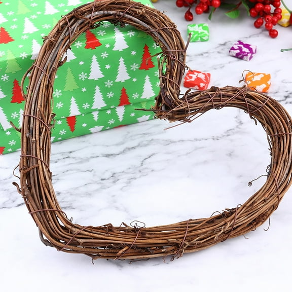 HOMEMAXS  3 Pcs Heart Shaped Grapevine Wreath Rattan Decorations