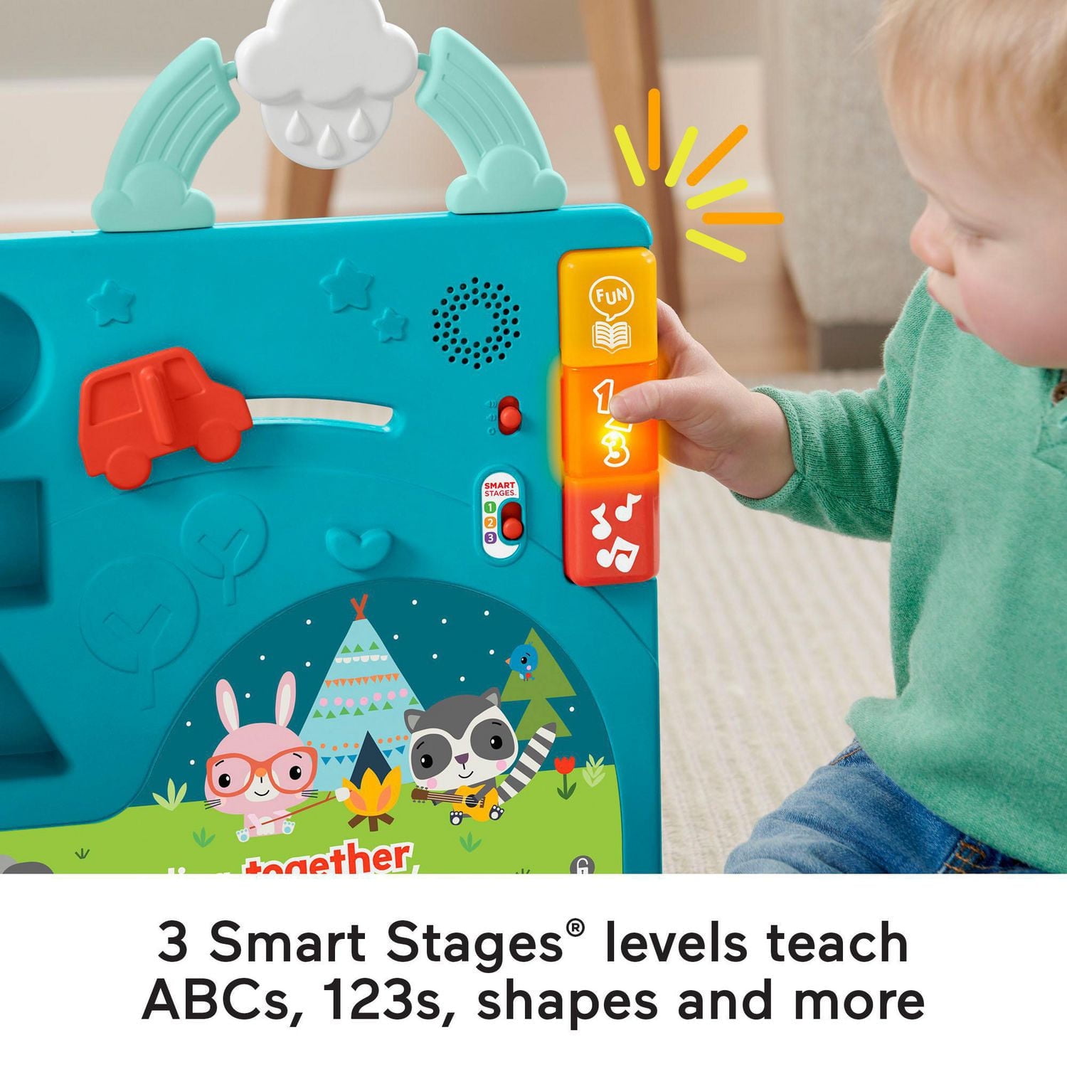 ​Fisher-Price Sit-to-Stand Giant Activity Book electronic learning toy and activity center - English Edition