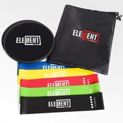 Element Monkey Disc Core Sliders and 5 Exercise Resistance Loop Bands Bundle for Stretching, CrossFit, Pilates, Yoga, Physical Therapy. Add to Your Home Gym!