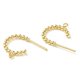 thumbnail image 2 of Brass Ring Stud Earring Findings Half Hoop Earring Findings with Vertical Loops Real 18K Gold Plated 15.5x19x2mm Hole: 1.4mm Pin: 0.7mm, 2 of 2