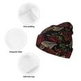 thumbnail image 3 of Lsque Fishbone Rose Pattern Knitted Beanie, Unisex Winter Hat, Knit Hat Winter Beanies Thick Fisherman Beanies Cuffed Plain Skull Caps, 3 of 6
