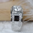 thumbnail image 4 of Forever Jewels 3.50 CT Round Cut Moissanite Men Solitaire Engagement Ring 14K White Gold Plated, 4 of 5