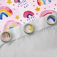 thumbnail image 4 of Manfei Ink Stars Rainbow Black Out Curtains for Teen, Watercolor Curtains Pack of 2 (42x63 Each), Pink Cartoon Style Bedroom Curtains, Window Curtains Bedroom Decor, 4 of 6