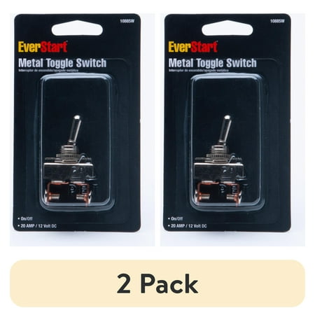 (2 pack) EverStart Plus 10885W Universal Metal Toggle Switch 20 Amp 12 Volt DC