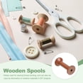 thumbnail image 5 of Wooden Empty Spools, Unfinished Wood Thread Spools for Embroidery and Sewing Machines Crafts Wire Weaving Bobbins Brown 3"x1.4", 5 of 6