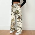 thumbnail image 5 of zaveiop Camo Pants Women Baggy Fleece Y2K Camouflage Cargo Pants High Waisted Wide Leg Drawstring Jogger Sweatpants (Beige, XXL), 5 of 9