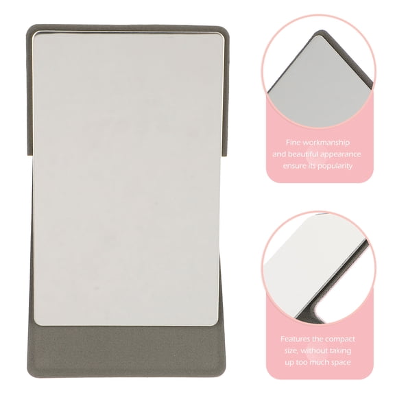 ETEREAUTY Compact Stainless Steel Mirror Pink Portable Folding Design with PU Cover 1Set