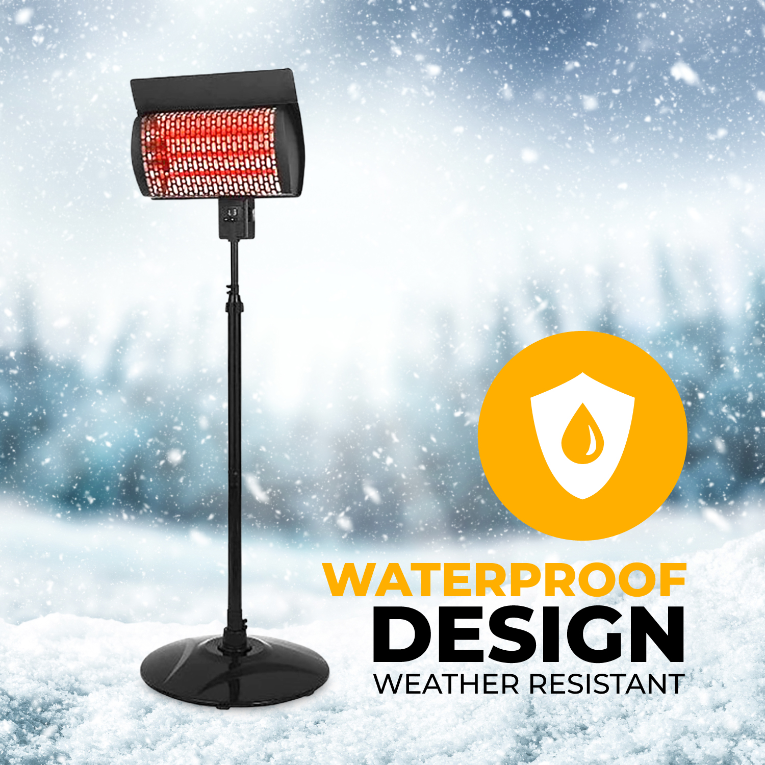 Warm-Living Electric 1500W Outdoor Adjustable Height Patio Heater with  Remote and Digital Timer - Walmart.com