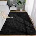 thumbnail image 2 of Nefoso Shag Area Rug, 5ft x 8ft Soft Fluffy Area Rugs for Living Room Bedroom Decor Carpet, Black, 2 of 10