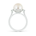 thumbnail image 2 of Angara Freshwater Cultured Pearl Ring with Diamond Accents in 14K White Gold for Women | June Birthstone Jewelry for Her, 2 of 8