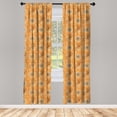 thumbnail image 3 of Ambesonne Tan and Brown Curtains, Ottoman Garden, Pair of 28"x63", Orange Tan Brown, 3 of 5