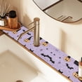 thumbnail image 2 of Yayeee Faucet Mat for Kitchen Sink 30" Diatomite Long Splash Guard Pad, Light Purple Halloween Black Cat, 2 of 7