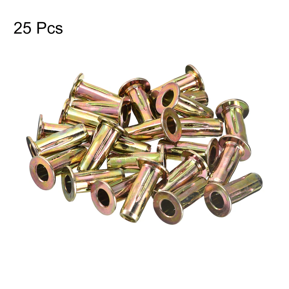 CIRCLE- 25Pcs 5/16-18 Multi-Grip Rivet Nuts Pre-Bulbed Shank Insert Nut Gold Zinc