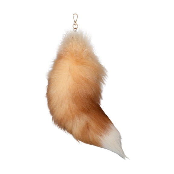 XQWJWLA Faux Fur Fox Tail Keychain Soft Fluffy Animal Tail Bag Keychain Handbag Hook Pendant Hanging Keyring Gift