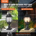 thumbnail image 2 of VEVOR 2 Pack Dusk to Dawn Outdoor Post Light, 20.87 in, Waterproof Lamp Post Light Fixtures with 5.5 in Pier Mount Base Glass Shade, Lightning-proof Exterior Pole Column Light, 2 of 9