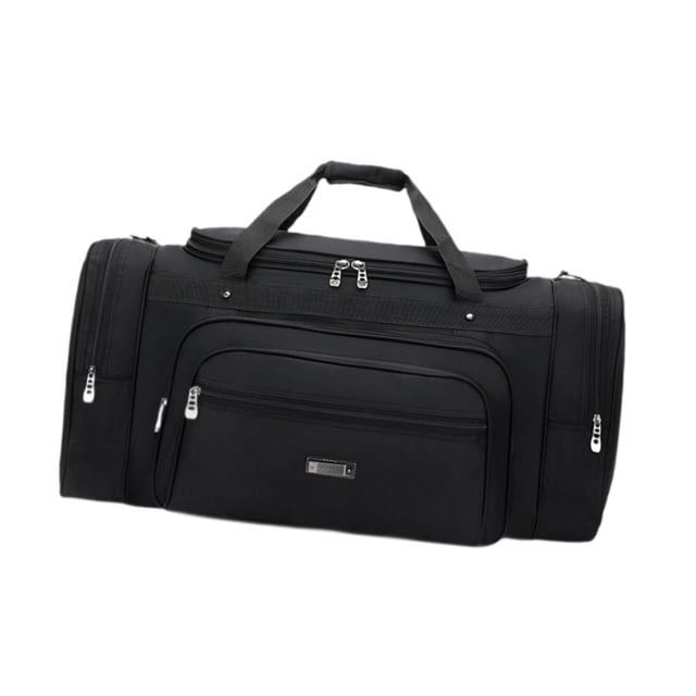 Bolsa de viaje para hombre, bolsa de viaje para pasar la noche, para viajes de negocios de corta distancia, camping Negro