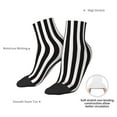thumbnail image 5 of Adult Quarter Ankle Socks Black And White Stripes Cushion Ventilation Sports Socks, 5 of 7