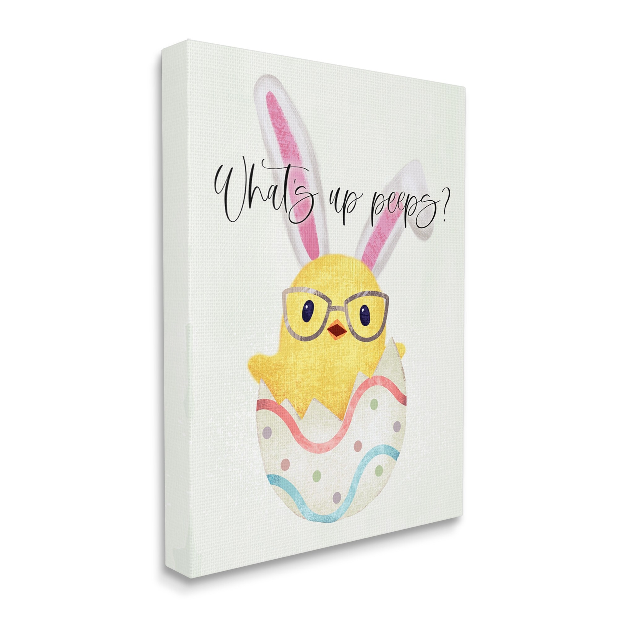 Stupell Industries What's Up Peeps Funny Easter Phrase Hatched Chick, 36 x 48,Design by Ziwei Li
