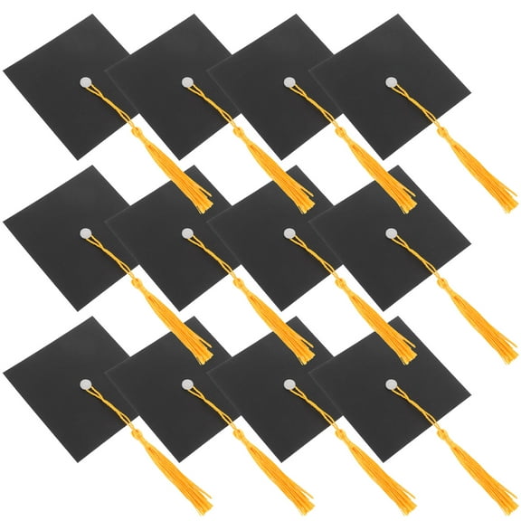 30pcs Mini Graduation Caps for Cupcake Decoration Cake Ornament Party Favor in Black paper and