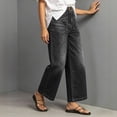 thumbnail image 6 of LAJPXKHY Womens Wide Leg Pants Jeans Casual High Waisted Loose Fitted Stretchy Trendy Streetwear Ankle Denim Pants with Pockets, 6 of 7