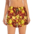 thumbnail image 2 of Balery Autumn Mosaic Maple Leaves Pantalones cortos deportivos para mujer con forro y dos bolsillos, elásticos, para entrenamiento, gimnasio, yoga-Small, 2 of 7