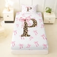 thumbnail image 3 of Erosebridal Aesthetic Coquette Bowknot Twin Sheet Sets,Letter P Monogrammed Bedding For Girls Kids,Pink White Brown 3-Piece, 3 of 6