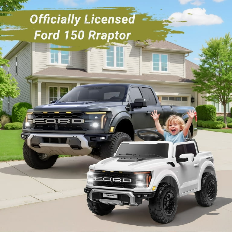 iYofe Ford Ride on Car, 12V F150 Raptor for Kids 3-6, Remote