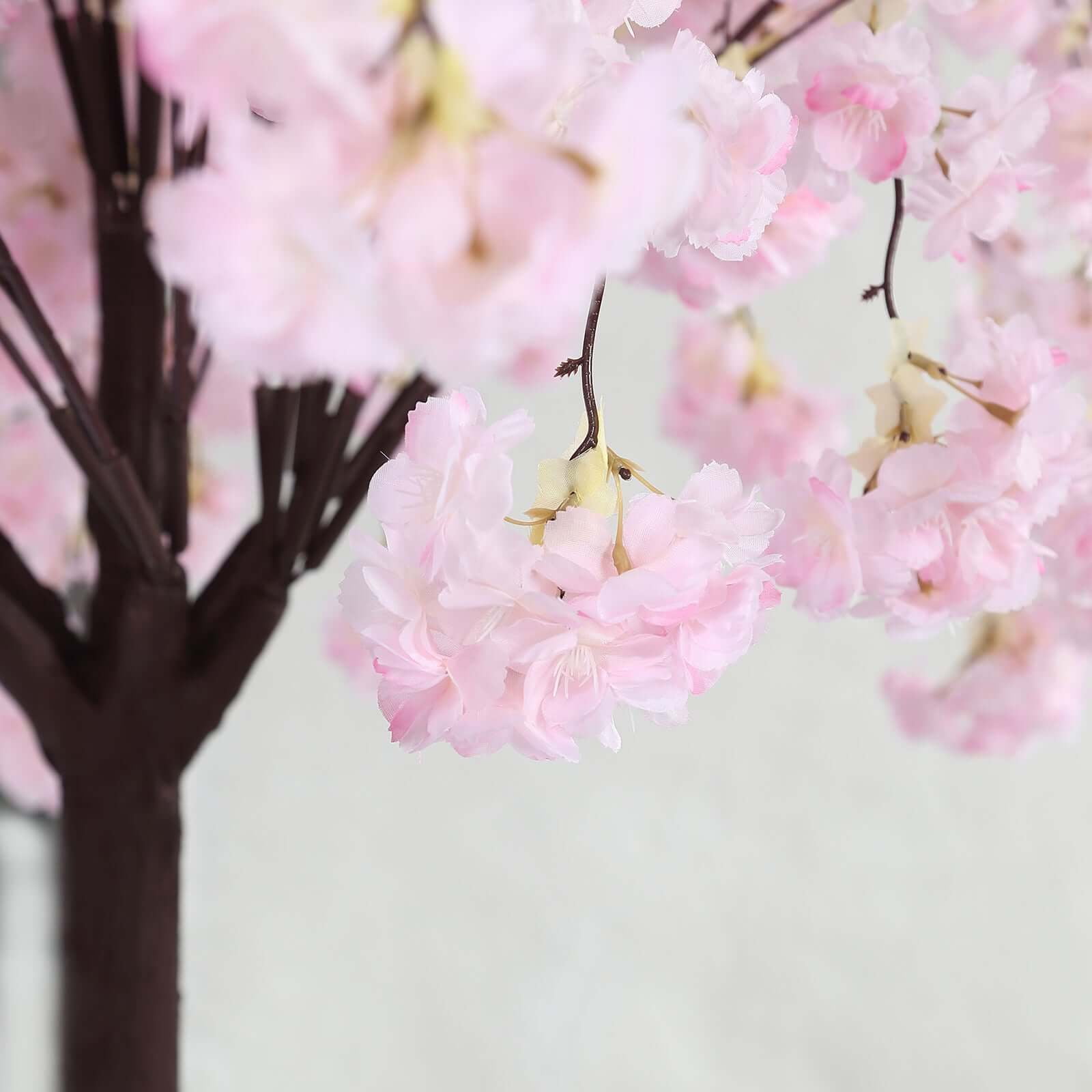 Efavormart Blush Artificial Cherry Blossom Tree With Detachable Metal Base, Silk Sakura Flowers Wishing Tree Wedding Decor - 5ft