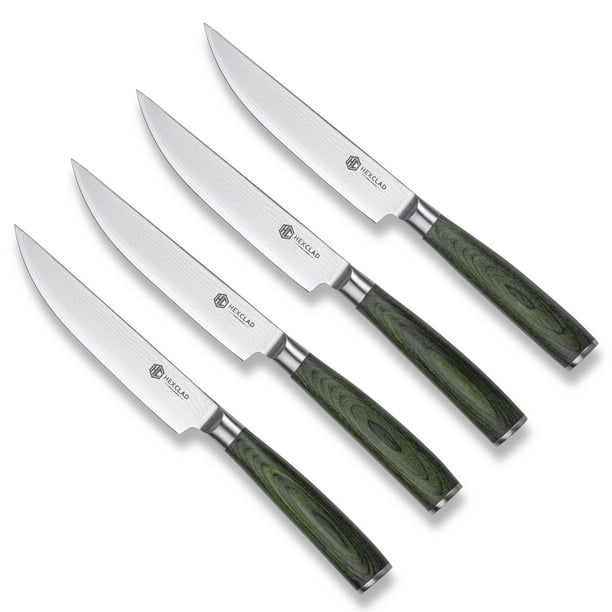 HexClad 4PC Japanese Damascus Steel Steak Knife Set