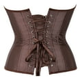 Grebrafan Boned Corsets Bustier Top Women Brown S