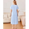 thumbnail image 6 of Ekouaer Cotton Nightgowns for Women Moo Moo Dress for Women Short Sleeve Sleepshirt Ladies House Dress with Pockets, 6 of 7