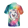 thumbnail image 2 of Funny Watercolor Adorable Siberian Husky Peeking Through Torn Paper Effect Hawaiian Shirt Breathable Summer Unisex Merch Husky Dog Lover Gifts - 00026, 2 of 6
