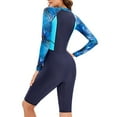 thumbnail image 4 of Awdenio Women Swimsuits Rash Guard with Built in Bra UPF50+ Zip Long Sleeve Full Body Modest Swimsuit, 4 of 4