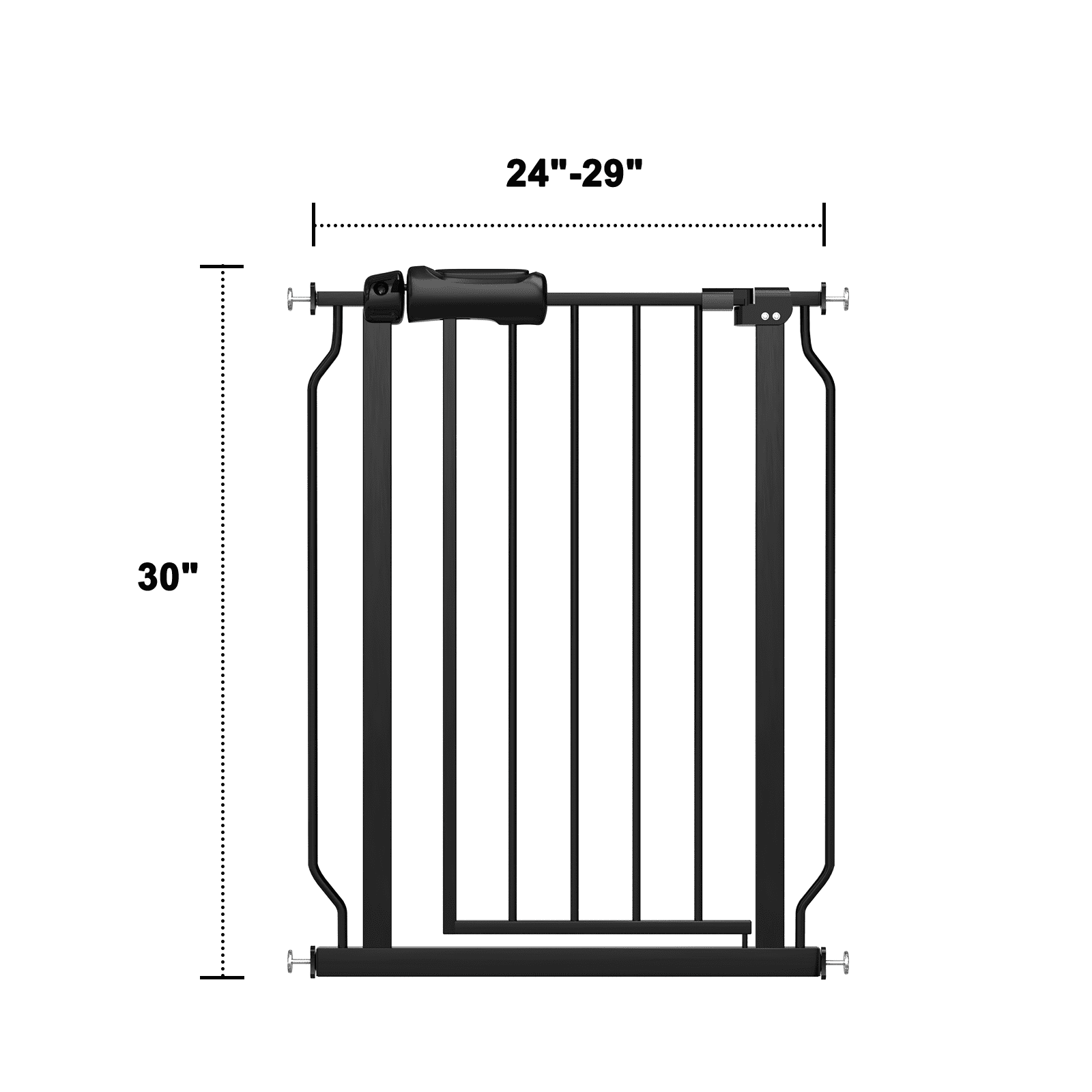 FURDEAR 24-29" Narrow Baby Safety Gate with Wall Protectors Black Metal Gate