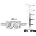thumbnail image 4 of SZUL Women's 4 CTW Three Stone Emerald Cut Lab Grown Diamond Ring in 14K White Gold, 4 of 5