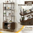 thumbnail image 2 of Haverchair 71" Tall Fluted Bookshelf with Sliding Tambour Doors, 4-Tier Book Shelf with Open Display Shelves and Adjustable Footpad, Modern Bookcase with Storage Cabinet for Living Room, Bedroom, 2 of 8