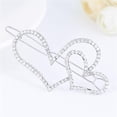 thumbnail image 2 of Accesorio de pasador de clip para el cabello de niña con diamantes de imitación en forma de corazón lindo de aleación de moda para mujer (plata 1343), 2 of 2