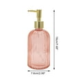 thumbnail image 4 of Unique Bargains 1 Pc Convenient Vertical Stripe Soap Dispenser 13.53oz Orange Gold Tone, 4 of 6