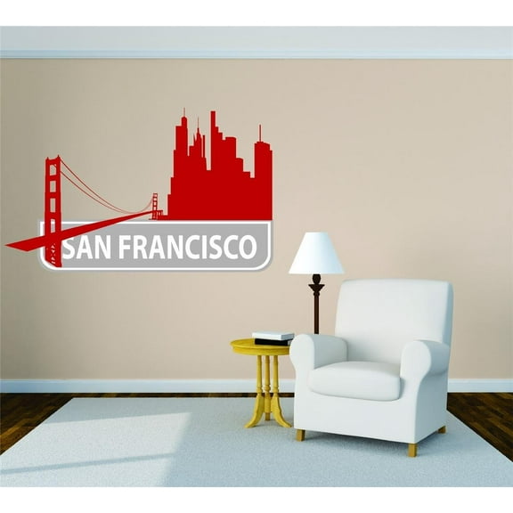 Wall Design Pieces San Francisco California United States Major City Geographical Map Landmark 24x30