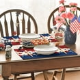 thumbnail image 6 of Sm:)e Independence Day Placemats Set of 4, Flax 4th of July Table Runners Holiday Decor,Red Blue White Table Runner for Party Dinning Kitchen Decorations,12 x 18 Inch, 6 of 7