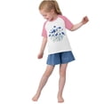 thumbnail image 5 of Feancey Kids Summer T-Shirts 2025 Casual Floral Print Short Sleeve Tops Comfy Crewneck Loose Blouse Toddler Girls Graphic Tees Daily Sales Pink 4 Years, 5 of 7