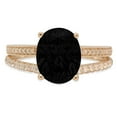 thumbnail image 5 of 2.32 ct Oval Cut Natural Onyx Solitaire with Simulated Diamond Accents 18K Yellow Gold Womens Engagement Ring, 5 of 6